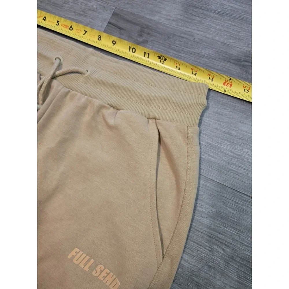 Nelk Boys Full Send Tan Super Soft Sweatpants Joggers Men's Size Large - Picture 9 of 13